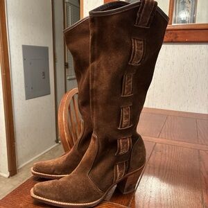 Via Spiga Leather Boots Women’s 6M Suede Leather Sole Vintage